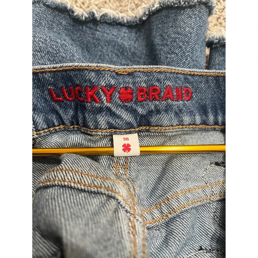 Lucky Brand Grateful Dead Denim Shorts Mens 30 Blue Patches Band Cutoff Raw Hem